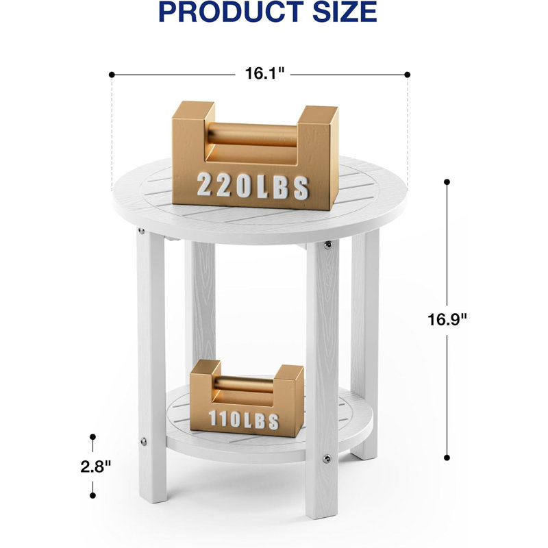 Table Adirondack d'extérieur 2 niveaux, Blanc