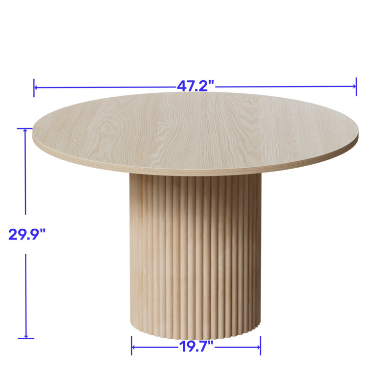 Round Solid Wood Dining Table for 1-6 | Latitude Run®