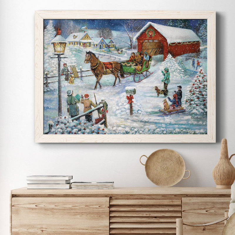 Sleigh Ride - Reproduction d'art sur toile encadrée, Blanc, H 31,5 po x l 23,5 po x P 1,5 po