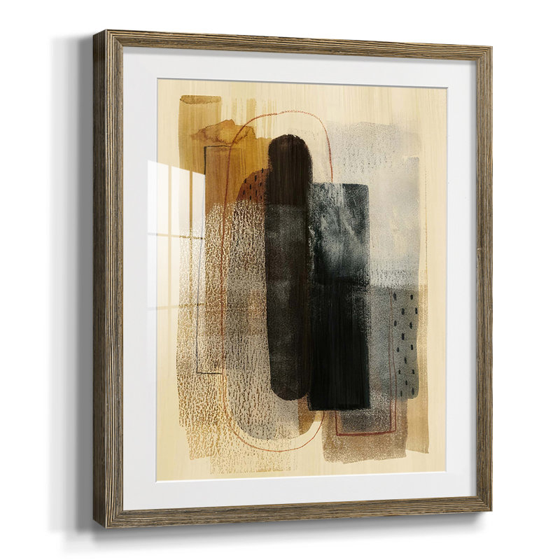 Burnt Toast II, Blanc, Papier avec cadre noyer