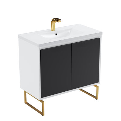 Fidelina 36'' Single Bathroom Vanity with Ceramic Top