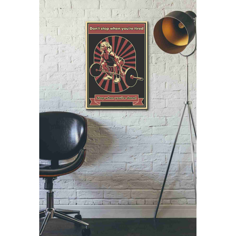 Gym Motivation - impression sur toile tendue, H 26 po x l 18 po x P 0,75 po