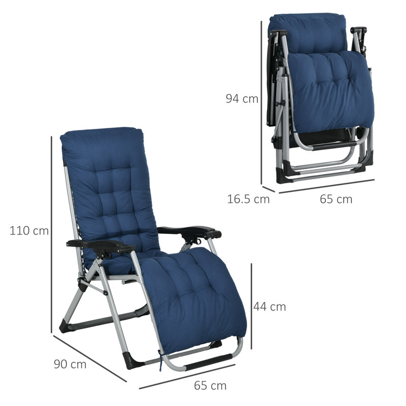 Charnique 90cm Long Reclining Zero Gravity with Cushions