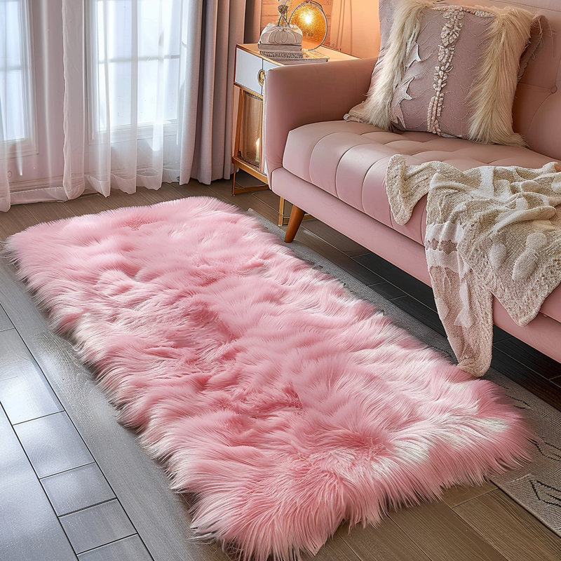 Divion Faux Sheepskin Indoor Rug, Runner 2' x 5'