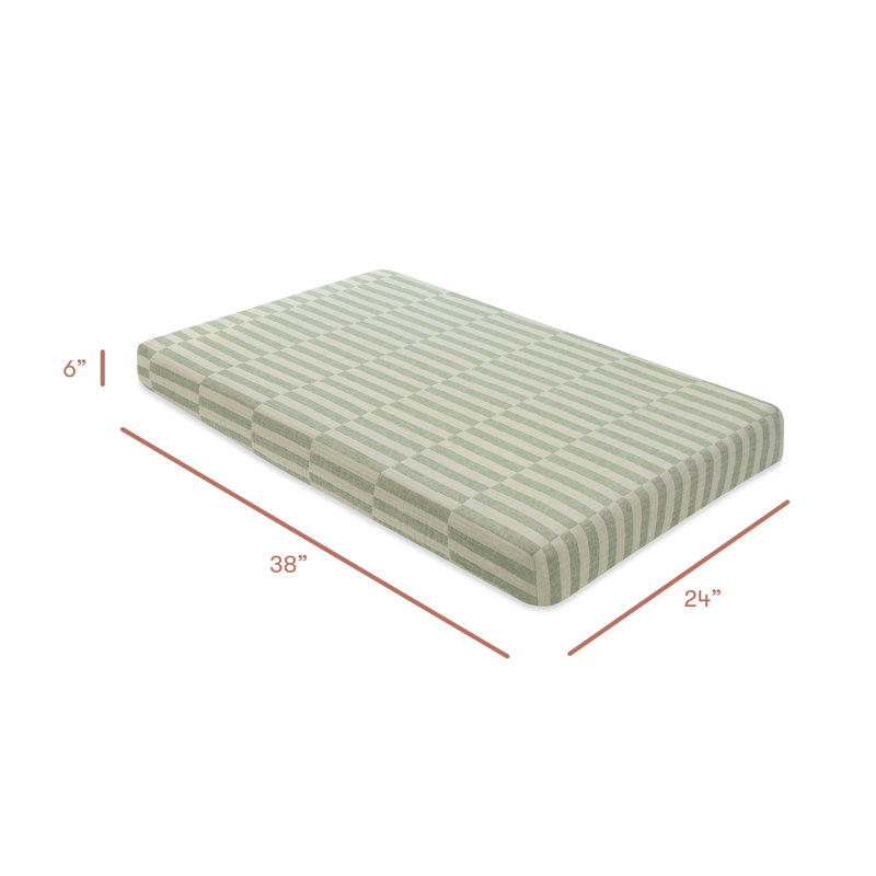 Moss Stripe Muslin Mini Crib Sheet