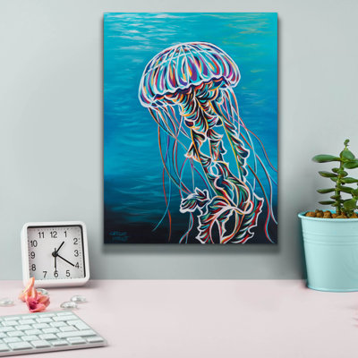 «Colorful Jellyfish 2» par Carolee Vitaletti, art mural sur toile
