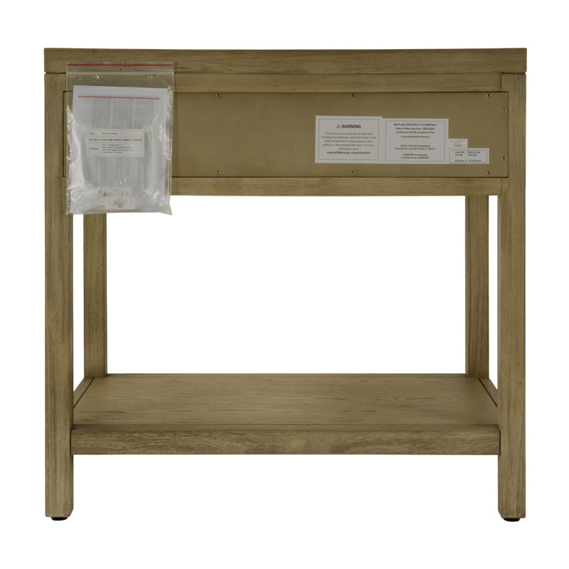 Nora 30 in. W Wood 1 Drawer Wide Nightstand with Shelf, Light Oak