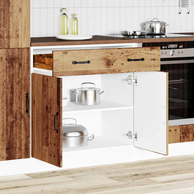 Kitchen Base Cabinet Lucca Engineered Wood, Old Wood