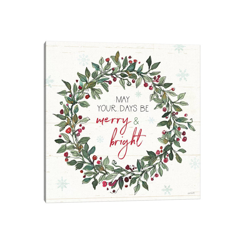 Holiday On The Farm IX Merry And Bright by Anne Tavoletti - Wrapped Canvas Print, 66.04cm H x 66.04cm W x 1.905cm D
