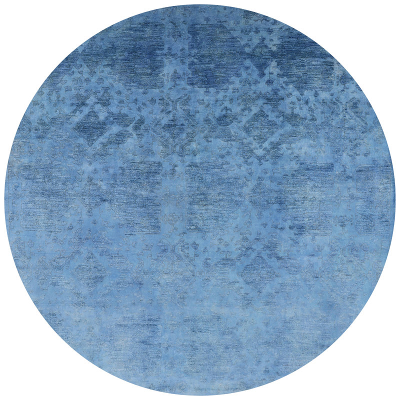 Tapis bleu abstrait Boothwyn, Rond 4 pi