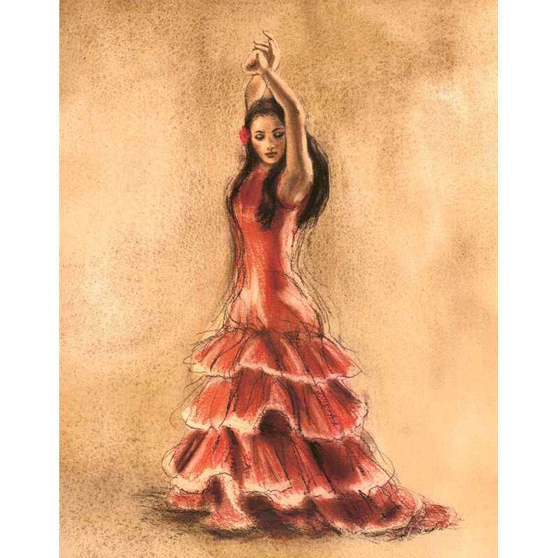 Danseuse de flamenco I, H 24 po x l 19 po