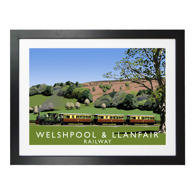 'Welshpool Llanfair' by Richard O'Neil - Print, Black Wood Frame, 33.5 cm H x 43.5 cm W x 2.2 cm D