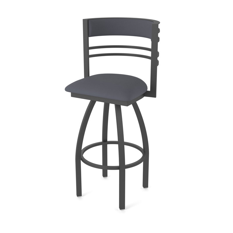 Hunter Swivel Stool, Tabouret de bar (siège d'une hauteur de 30 po), Vinyle - Tempête de galop, Étain