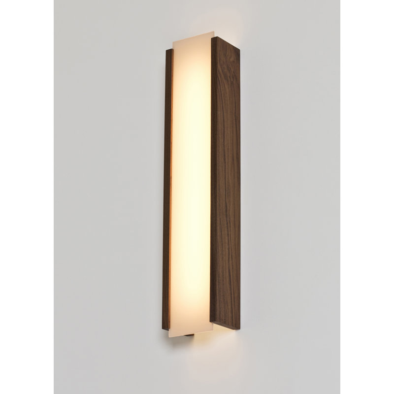 Capio 1 - Light LED Flush Mounted Sconce, Long, Walnut, 2700K (Warm) Bulb Temp., 120V