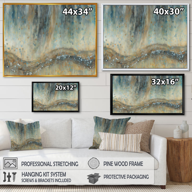 «August Mist II», reproduction sur toile, H 12 po x l 20 po x P 1 po, Toile avec cadre flottant noir