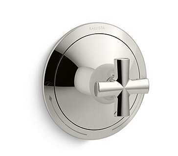 Script™ Thermostatic Trim, Cross Handles, Nickel Silver