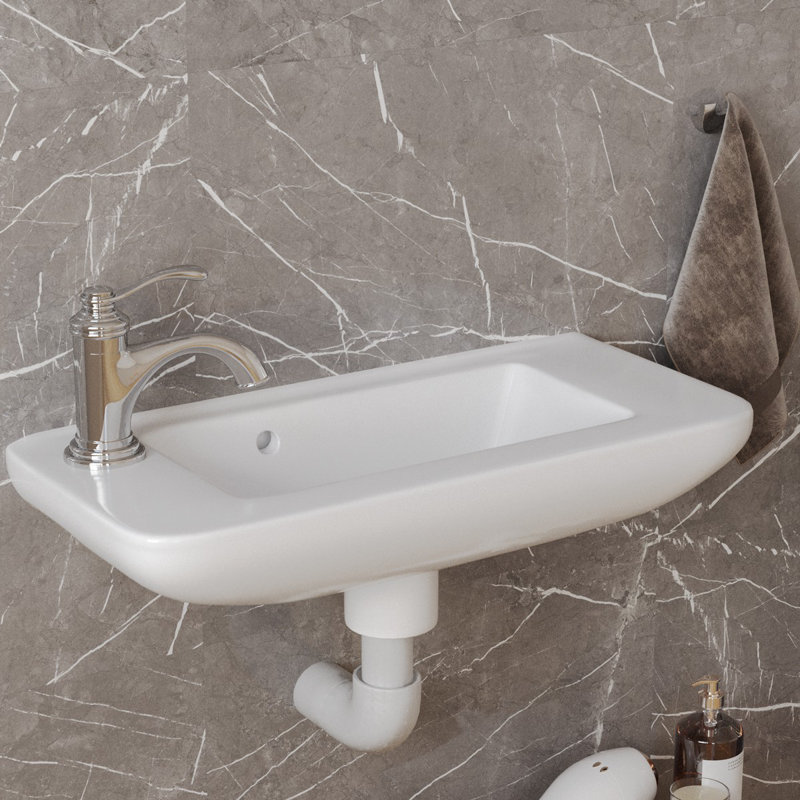 The Renovators Supply Inc. 20'' White Porcelain Rectangular Bathroom Sink with Overflow