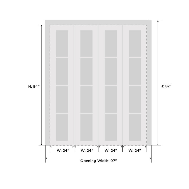 Porte standard à panneaux en bois massif, 96 po x 84 po