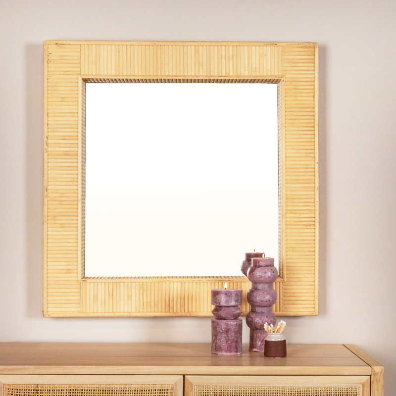 Miroir mural Bamboo, Naturel