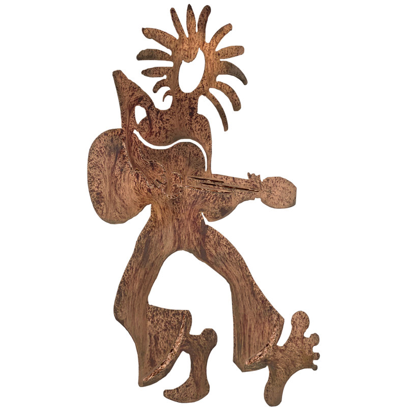 Meyerdirk Art Southwest Dancing Figure Steel Wall Art - Copper, 20.75" H x 10.5" W x 0.25" D, Copper
