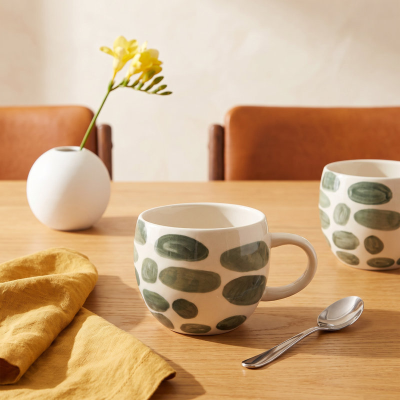 Stoneware Teacup, Sea Grass