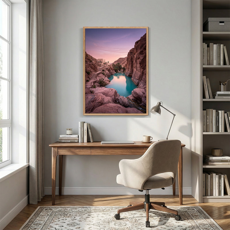 Art mural sur toile, "Desert Canyon Pool", H 24 po x l 18 po