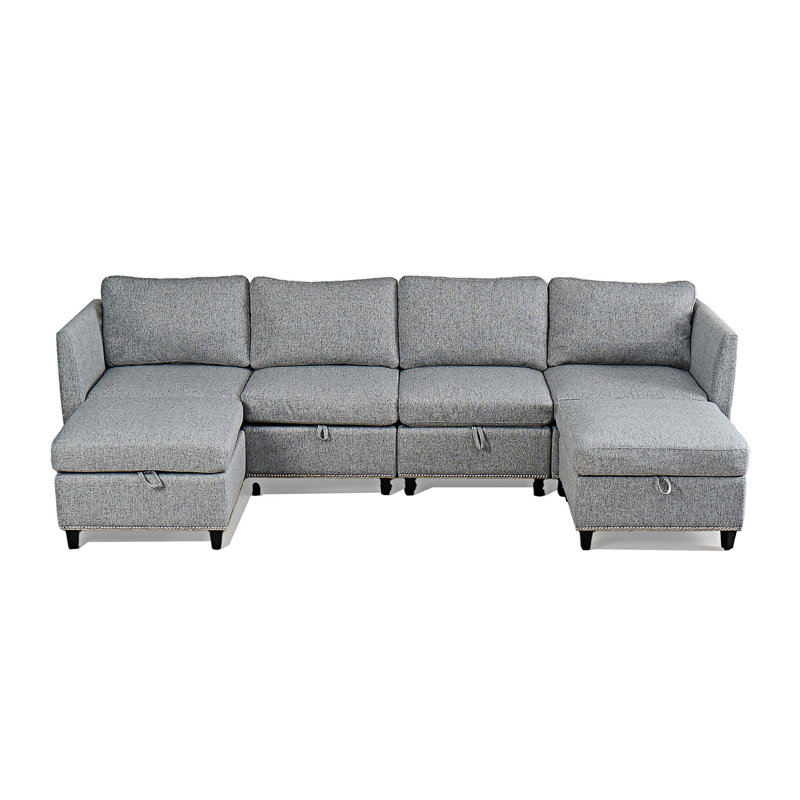 Convertible Sectional Sofa with Storage Seat