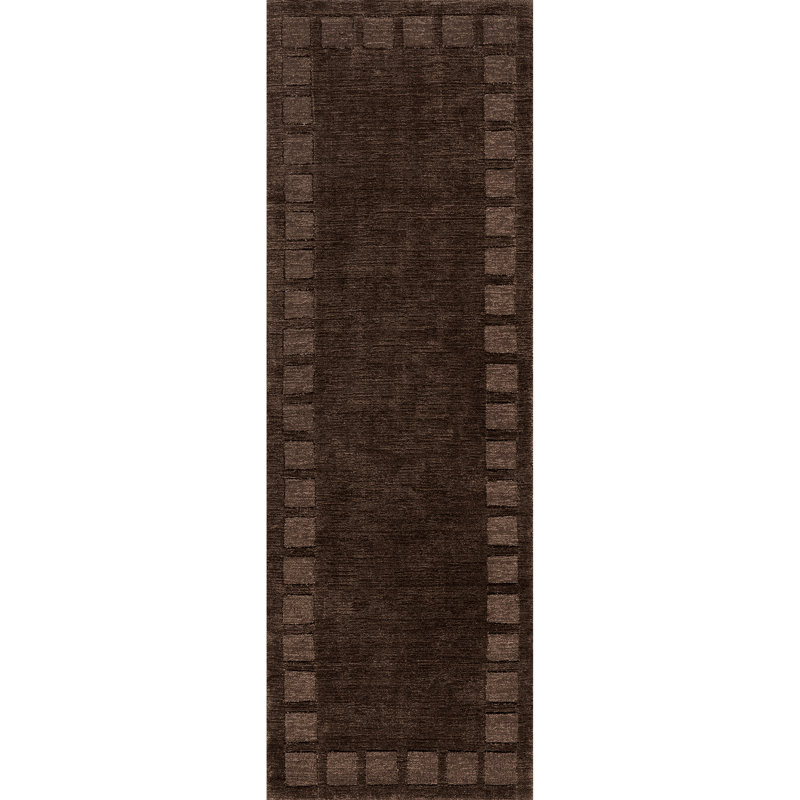 Tapis en mélange de laine Milchan, Tapis de couloir 2 pi 6 po x 8 pi