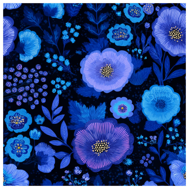 Couvre-lit matelassé bleu à motif floral toutes tailles, Lit simple