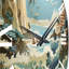 Horloge murale nautique et de plage Coastal Majesty Papercut-254181417
