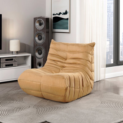 Chaise d'appoint - Chaise capitonnée en microfibre jaune rembourrée