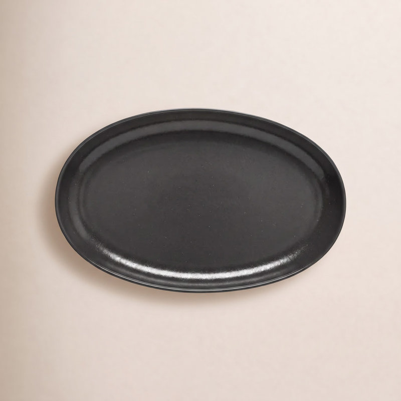 Casafina Pacifica Stoneware Platter, 0.91" H x 8.1" W x 12.72" L, Seed Gray