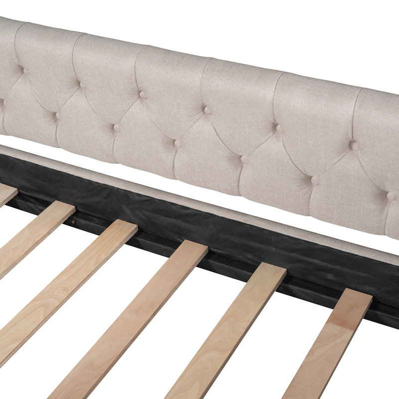 Comfortable Daybed with Two Drawers and Sturdy Construction for Versatile Use, Beige, Full
