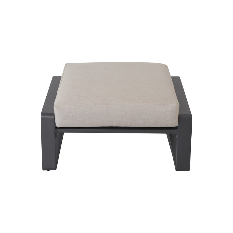 Repose-pieds en aluminium - coussins beiges, style brun, cadre polyvalent 2, style polyvalent