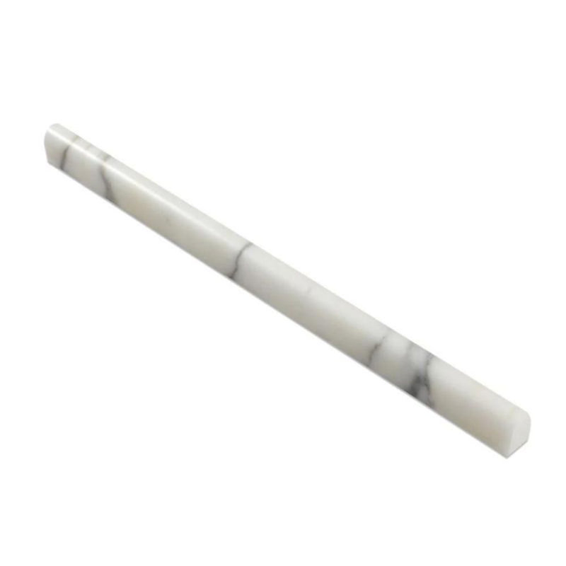 12" x 0.5" Honed Marble Pencil Liner Tile Trim, Polished Calacatta Gold