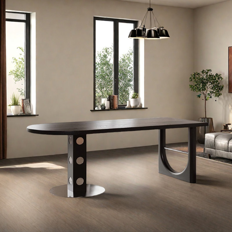 Creative Unique-shaped Solid Wood Dining Table, 29.52"H x 70.86"L x 31.49"W