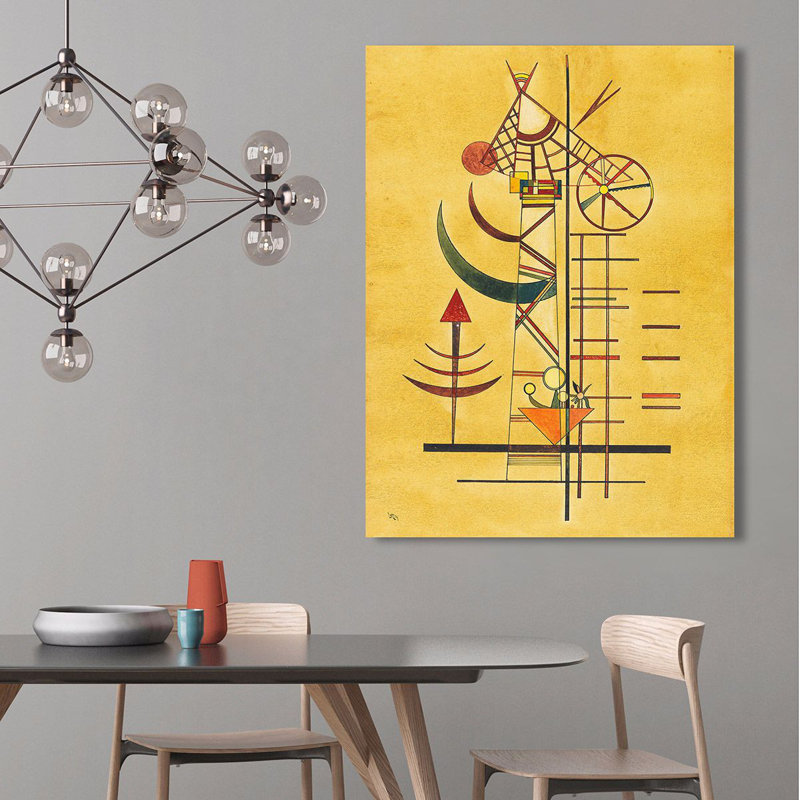 Curved Tips by Wassily Kandinsky - Wrapped Canvas Print, 120cm H x 90cm W x 4cm D