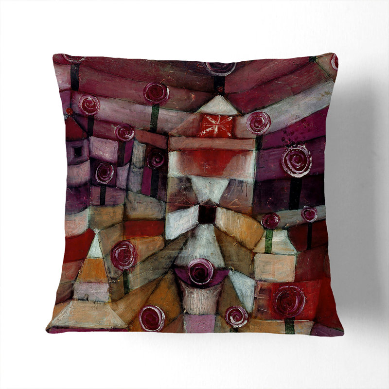 Rose Garden Abstract Scatter Cushion, Black, 40cm H x 40cm W x 15cm D