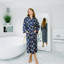100% Cotton Velour Mid-Calf Bathrobe with Pockets-75051879