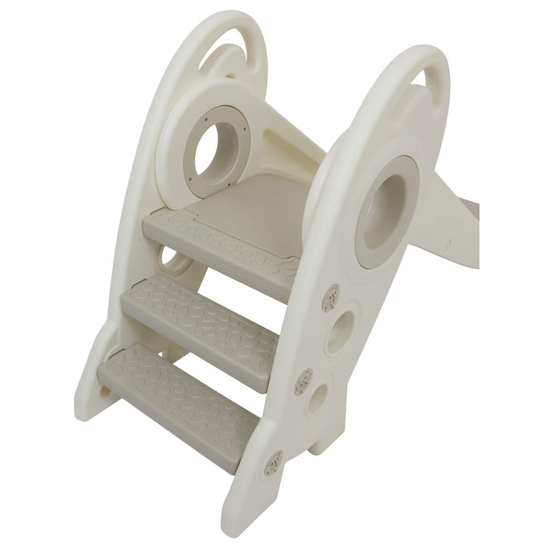 Kids Foldable Rocket Slide, Grey/White