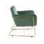Fauteuil d'appoint en velours vert de 29,5 po avec base en métal Kyra-80377062