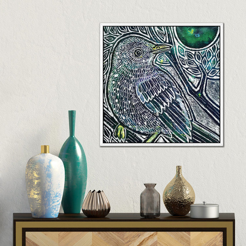 New Moon Starling by Lynnette Shelley - Gallery-Wrapped Canvas Giclée on Canvas, White Framed, 45.72 cm H x 45.72 cm W