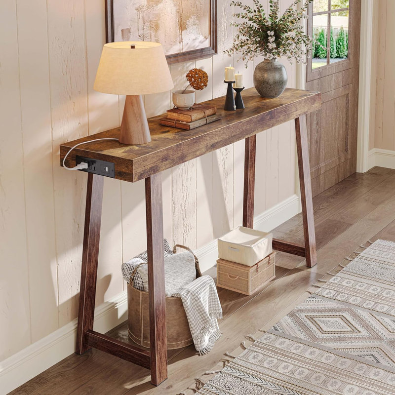 Console d'entrée avec station de charge, port USB-C, canapé de 47,2 pouces avec pieds en métal