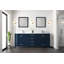Meuble-lavabo double bleu marine l 80 po x P 22 po