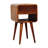  Solid Wood Mini Chestnut Curved Bedside Table – 1 Drawer + Open Shelf, Space-Saving Modern Design for Bedroom, Living Room, or Office