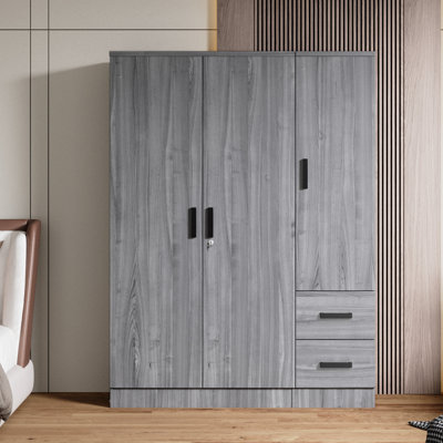 Wooden 2 Drawers 3 Doors Wardrobe Armoire by Latitude Run