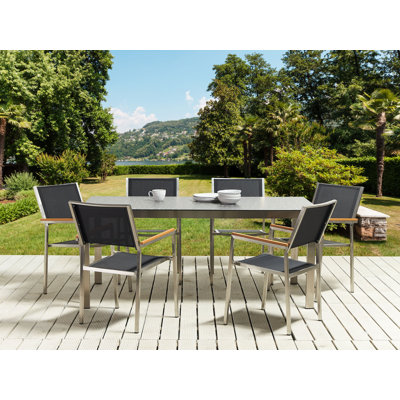 Chryssa 6 - Person Patio Dining Set with Rectangular Table
