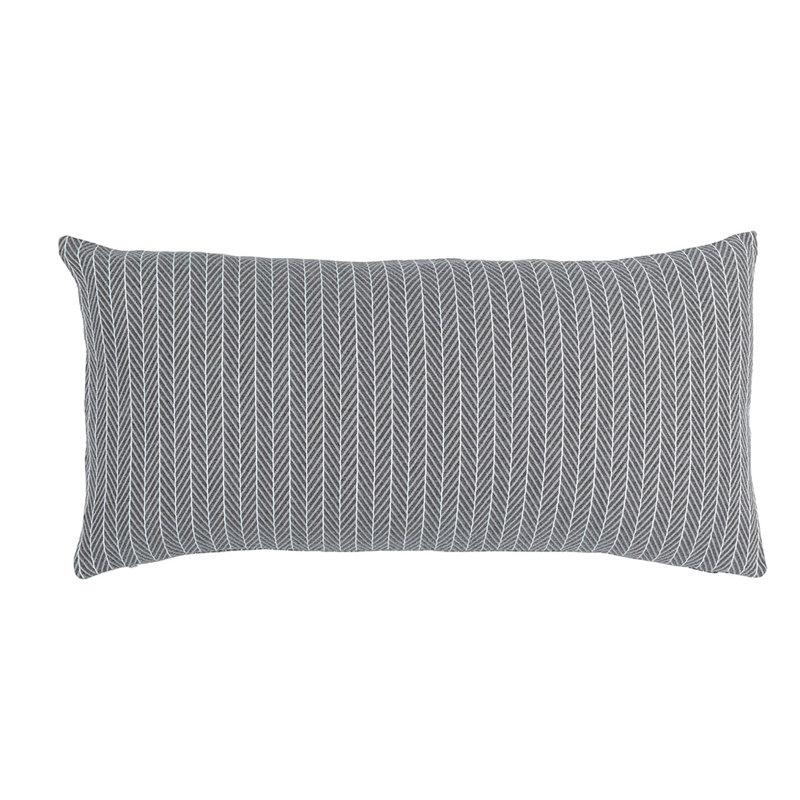 Chevron Lumbar Pillow Cover & Insert, Gray/White, 14" x 29"