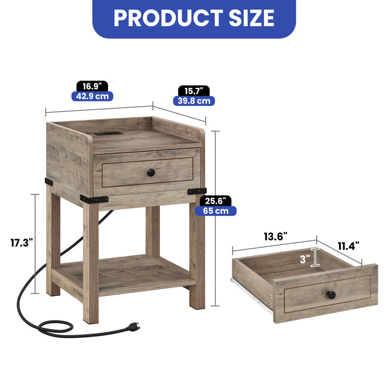 Desideriu 16.9'' W Nightstand