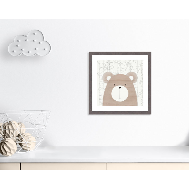 Friends 1, art encadré, H 22,5 po x l 22,5 po x P 0,6 po, Encadré plat à grain de bois gris
